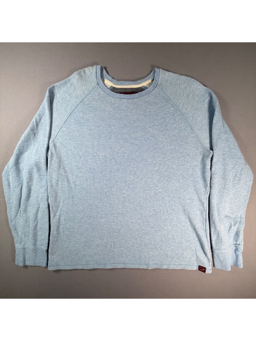Alesbury Waffle Knit Sweatshirt Blue Gray Crewneck Pullover Womens Large